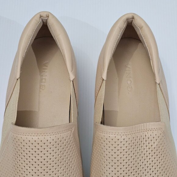 NEW Vince Warren II Sneaker Platform Slip On Loafer Perforated Tan Leather 9.5 - Picture 6 of 13